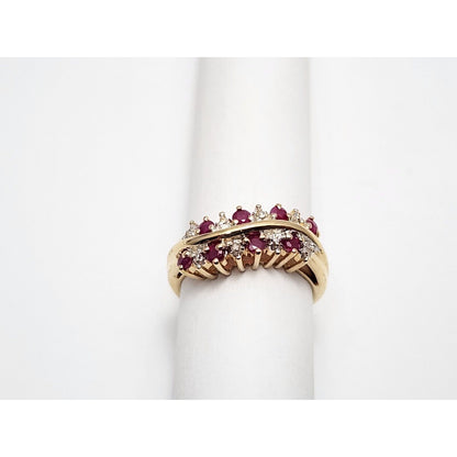 10K Yellow Gold Diamond & Ruby Ring