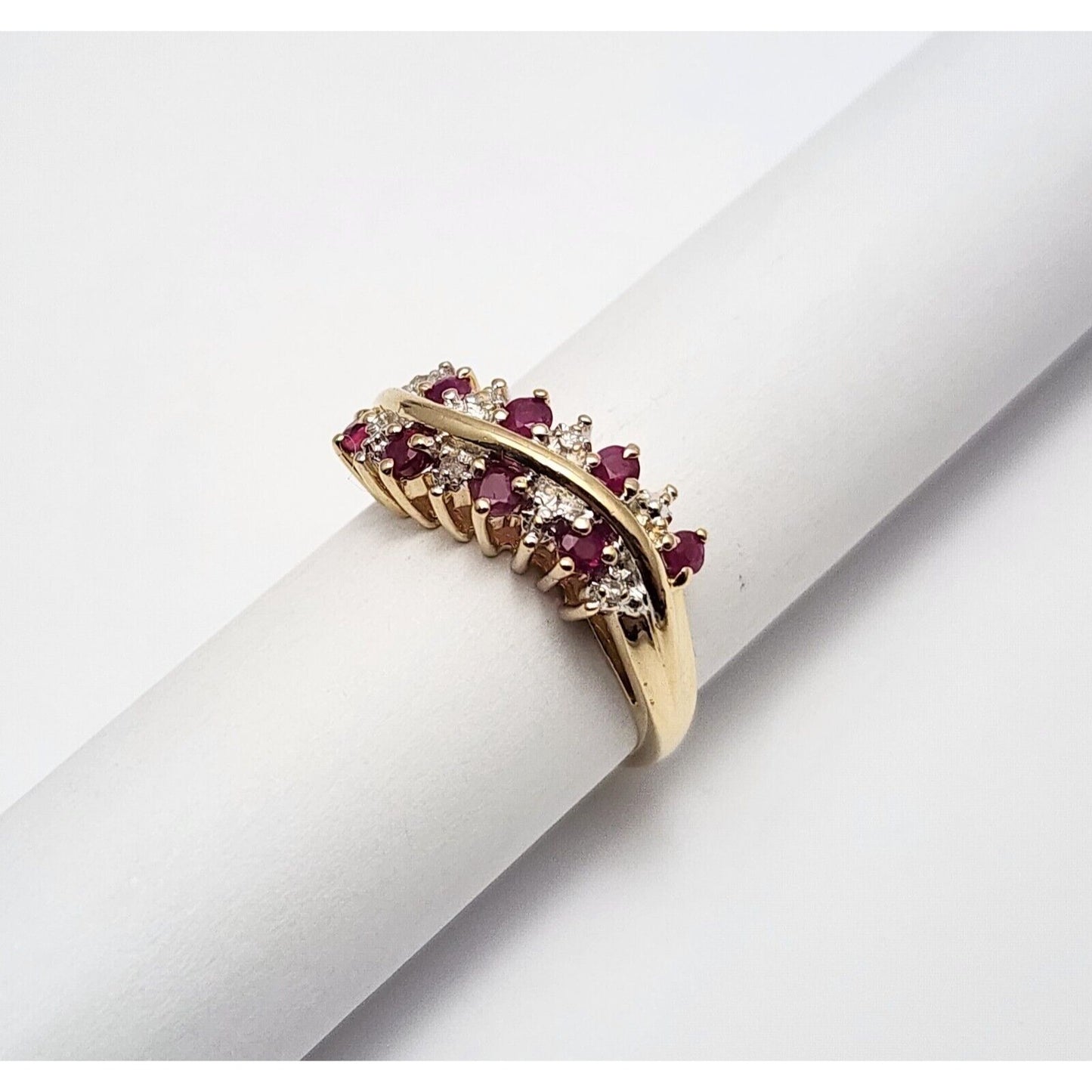 10K Yellow Gold Diamond & Ruby Ring