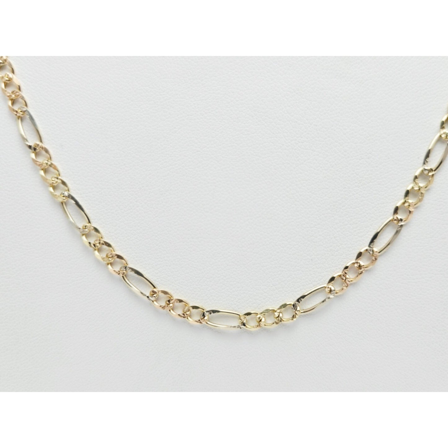 14K Yellow Gold Diamond Cut Figaro Link Chain Necklace
