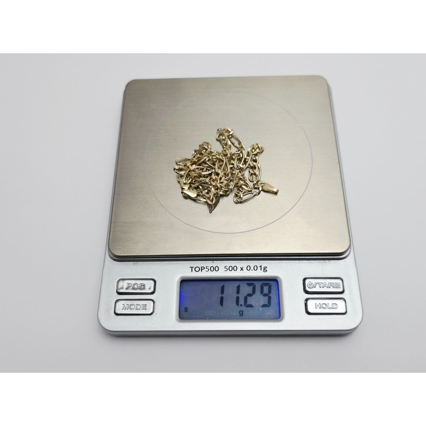 14K Yellow Gold Diamond Cut Figaro Link Chain Necklace