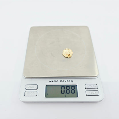 Single 10K Yellow Gold Round Shaped Nugget Stud Earring