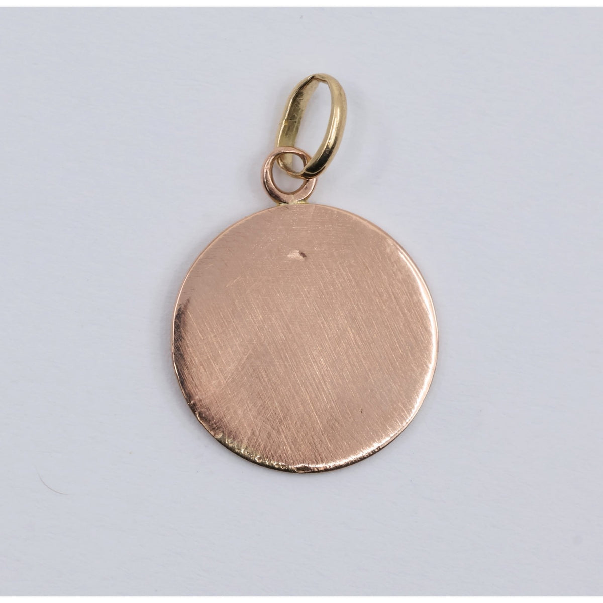 Vintage E Dropsy 18K Rose Gold Round Pensive Cherub Baby Angel Charm Pendant