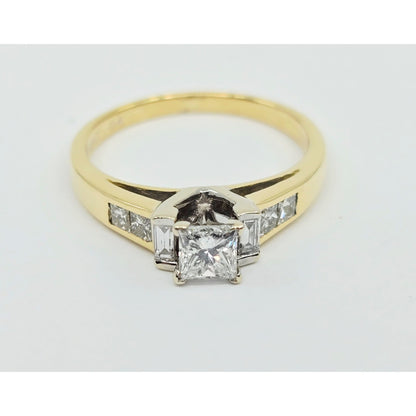 18K Yellow Gold Ladies Diamond Engagement Ring