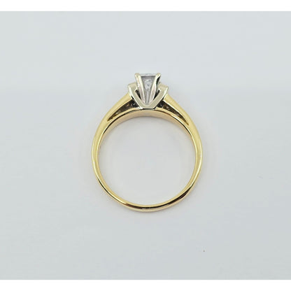 18K Yellow Gold Ladies Diamond Engagement Ring