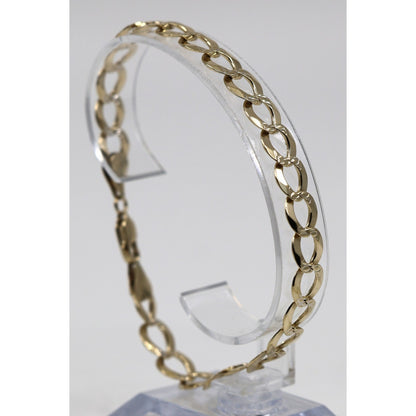 14K Yellow Gold Diamond Cut Cuban Curb Link Bracelet