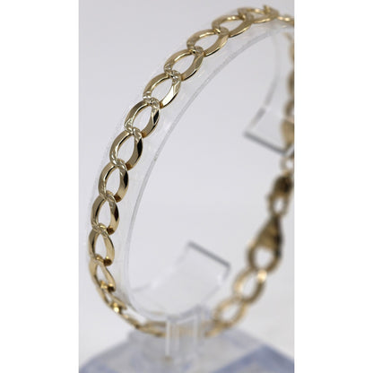 14K Yellow Gold Diamond Cut Cuban Curb Link Bracelet