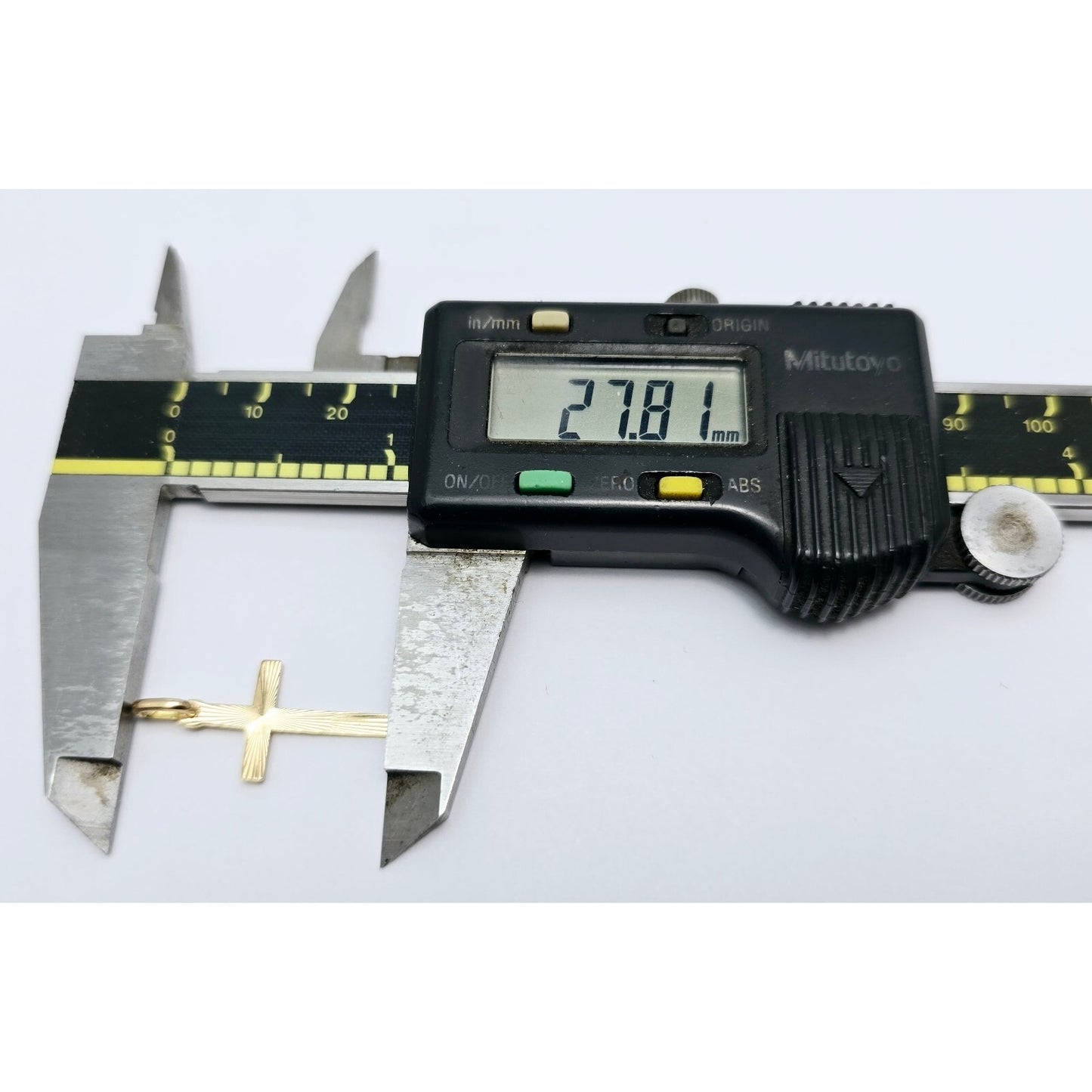 18K Yellow Gold Religious Cut Cross Charm Pendant