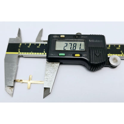 18K Yellow Gold Religious Cut Cross Charm Pendant