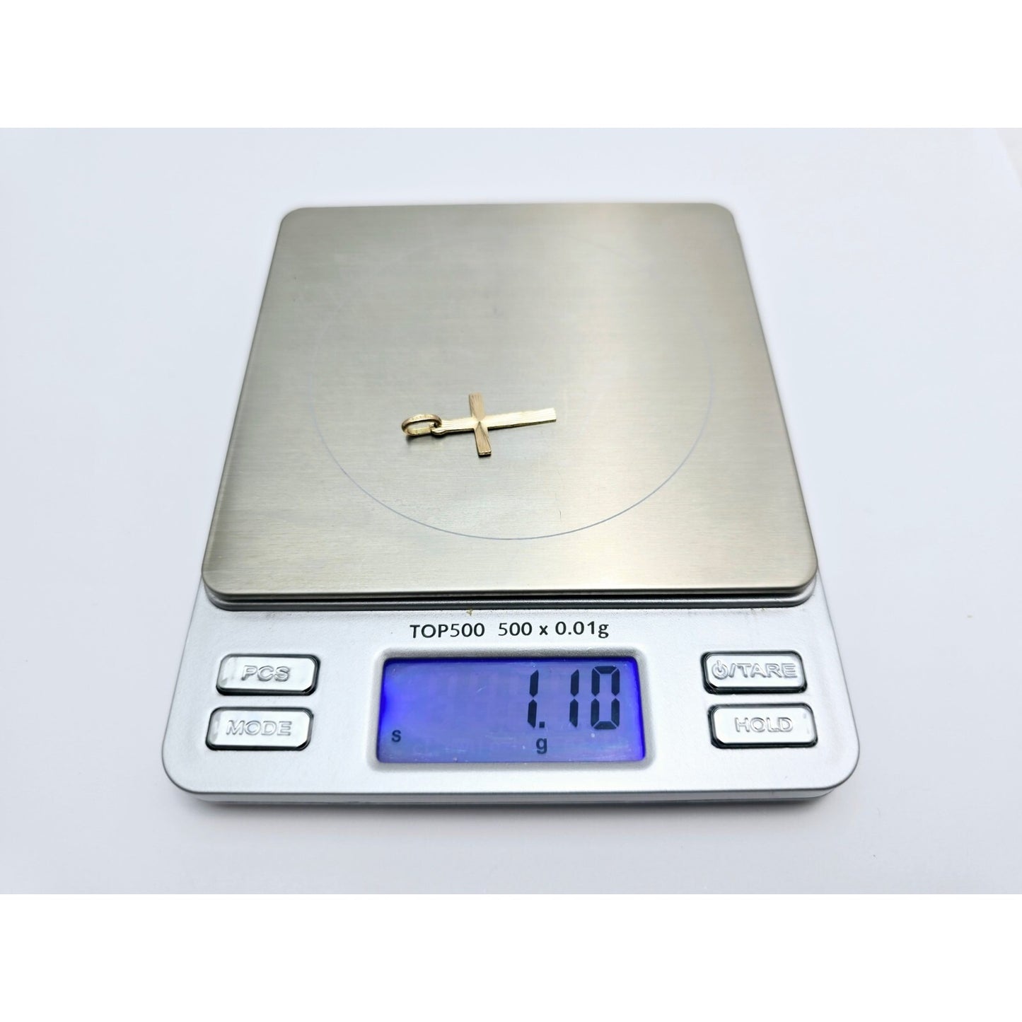 18K Yellow Gold Religious Cut Cross Charm Pendant