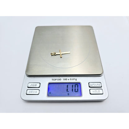 18K Yellow Gold Religious Cut Cross Charm Pendant