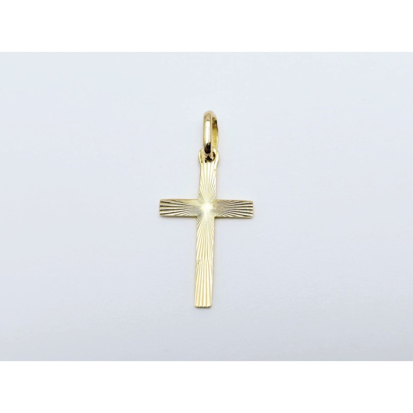 18K Yellow Gold Religious Cut Cross Charm Pendant
