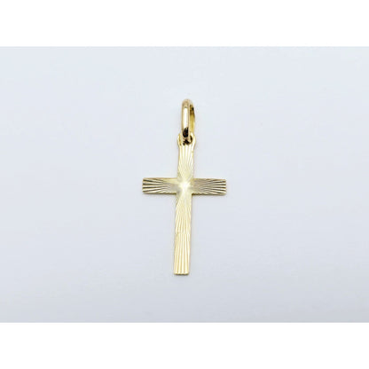 18K Yellow Gold Religious Cut Cross Charm Pendant