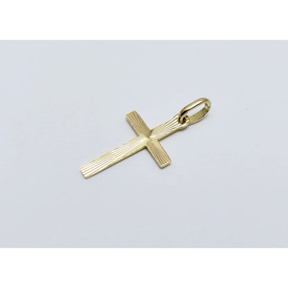 18K Yellow Gold Religious Cut Cross Charm Pendant