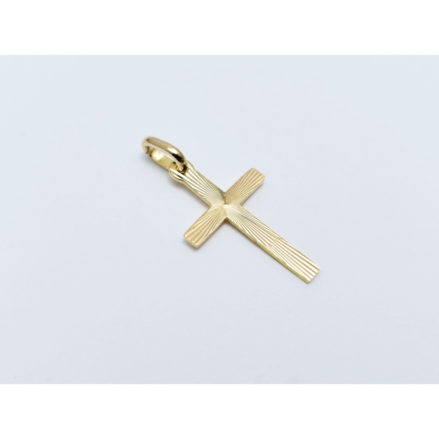 18K Yellow Gold Religious Cut Cross Charm Pendant