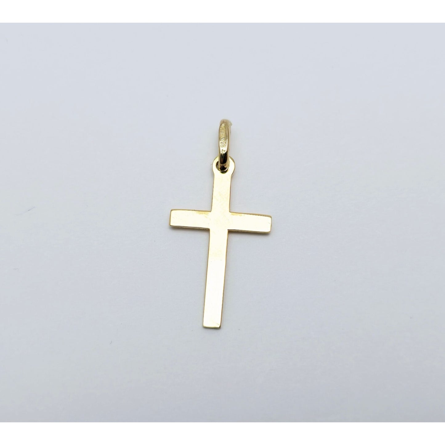 18K Yellow Gold Religious Cut Cross Charm Pendant