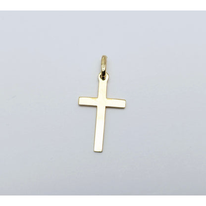 18K Yellow Gold Religious Cut Cross Charm Pendant