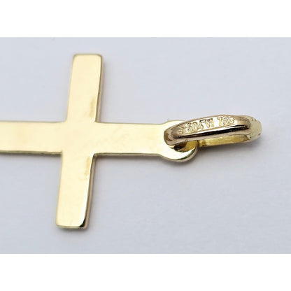 18K Yellow Gold Religious Cut Cross Charm Pendant