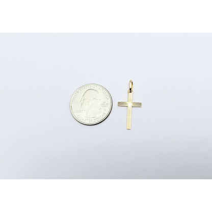 18K Yellow Gold Religious Cut Cross Charm Pendant