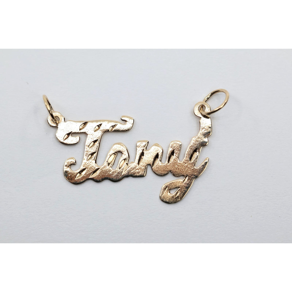 10K Yellow Gold Initial Name " Tory " Charm Pendant