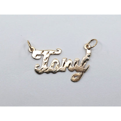10K Yellow Gold Initial Name " Tory " Charm Pendant