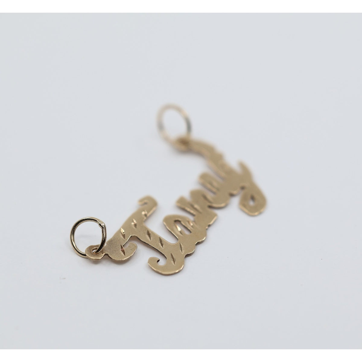 10K Yellow Gold Initial Name " Tory " Charm Pendant