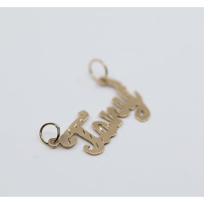 10K Yellow Gold Initial Name " Tory " Charm Pendant