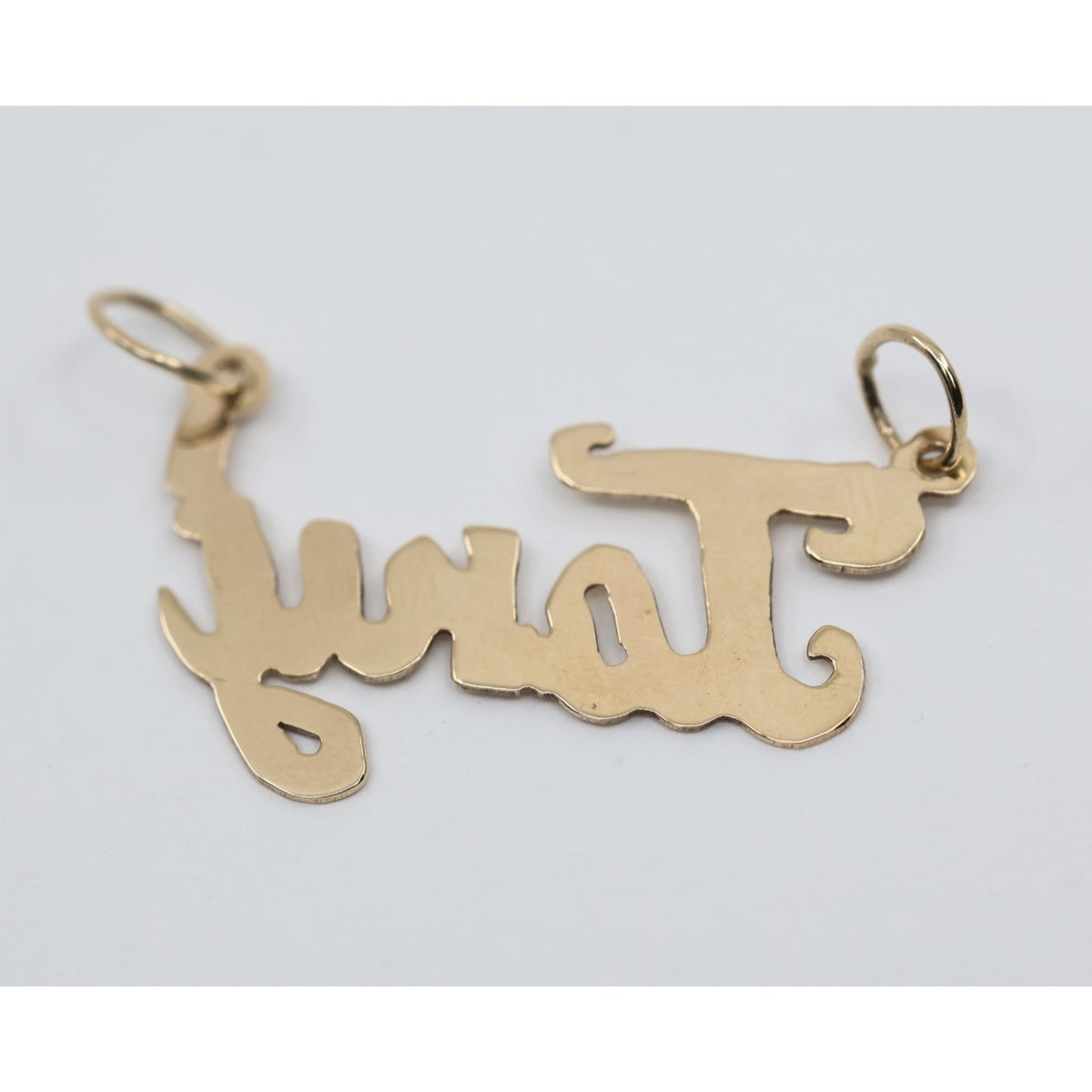 10K Yellow Gold Initial Name " Tory " Charm Pendant