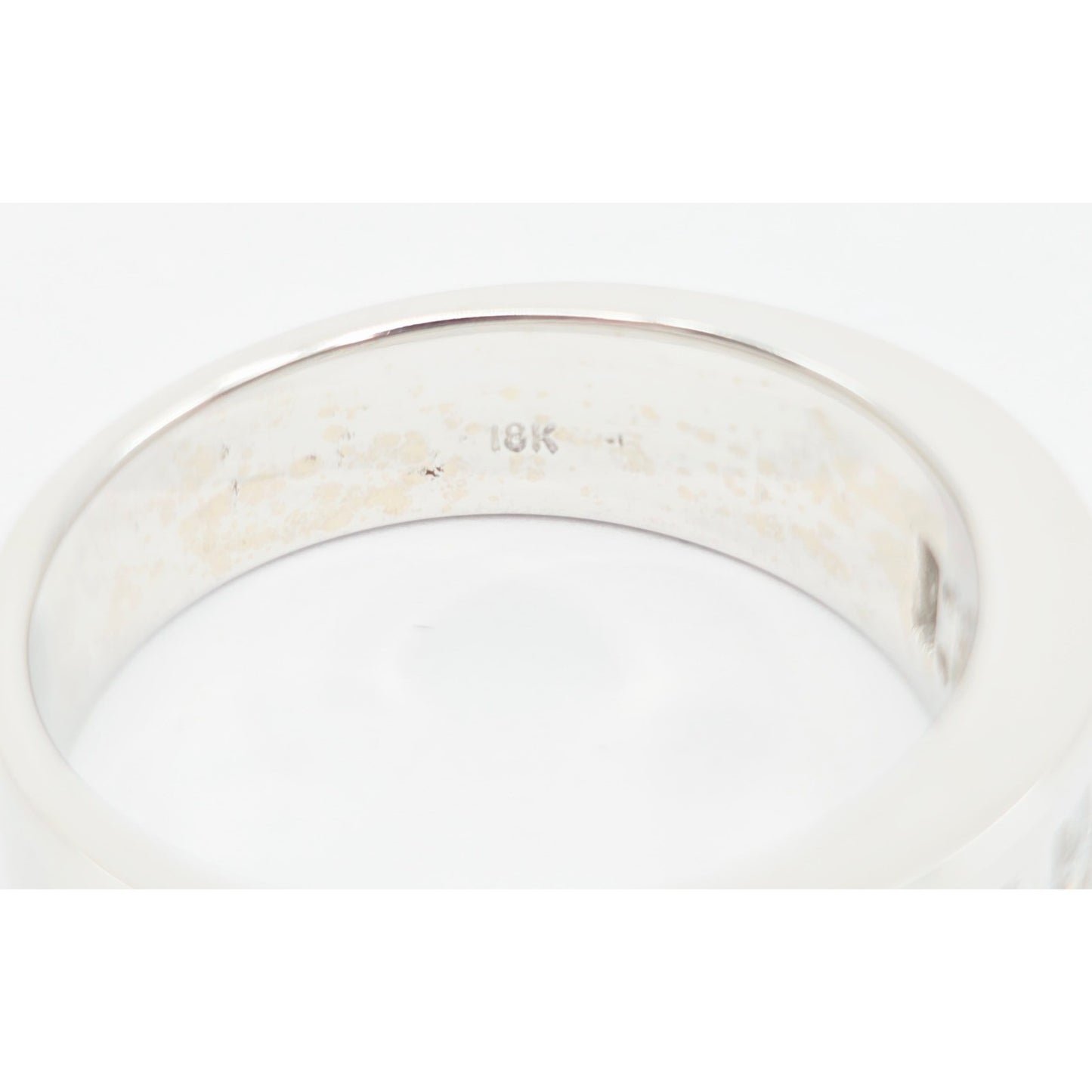 18K White Gold Baguette & Princess Cut Diamond Wide Band Ring