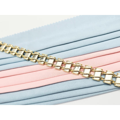 10K Two Tone Gold Custom Link Bracelet