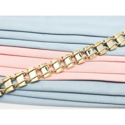 10K Two Tone Gold Custom Link Bracelet