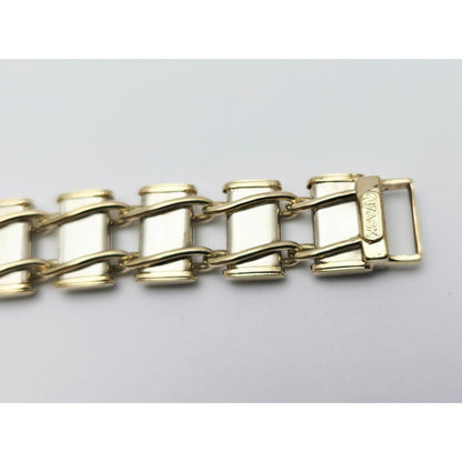 10K Two Tone Gold Custom Link Bracelet