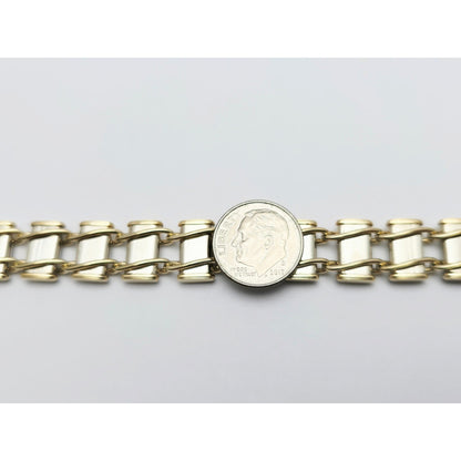 10K Two Tone Gold Custom Link Bracelet