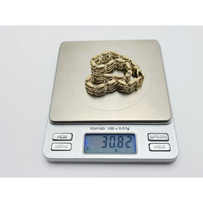 10K Two Tone Gold Custom Link Bracelet