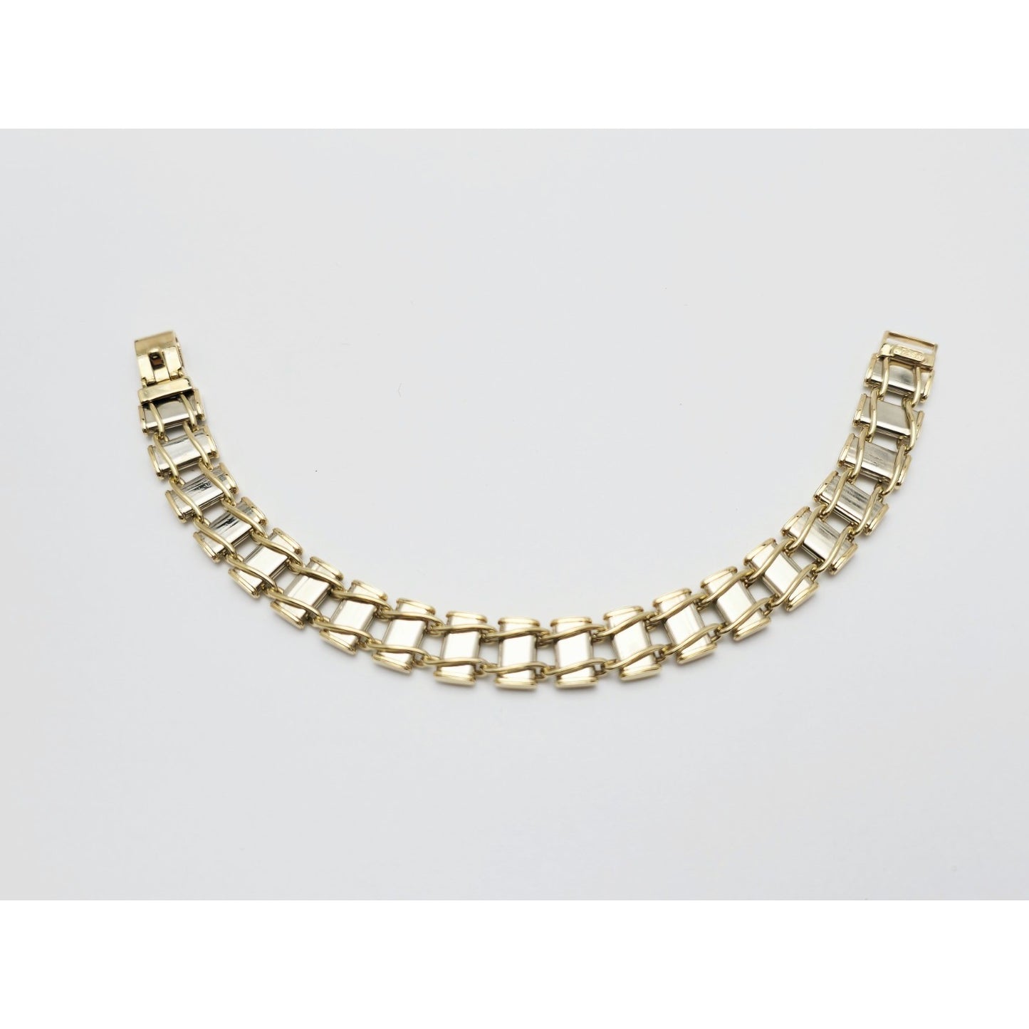 10K Two Tone Gold Custom Link Bracelet