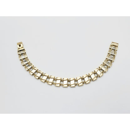 10K Two Tone Gold Custom Link Bracelet