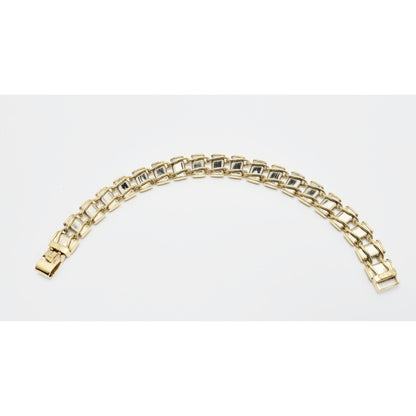 10K Two Tone Gold Custom Link Bracelet