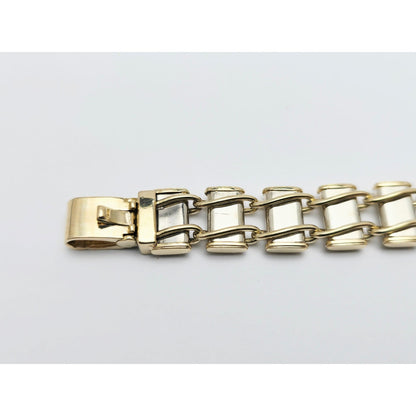 10K Two Tone Gold Custom Link Bracelet