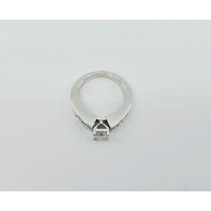 14K White Gold Princess & Baguette Cut Diamond Engagement Ring