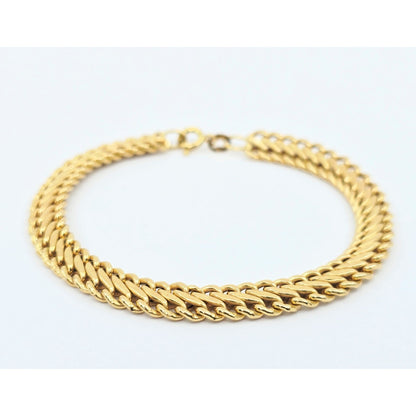 Fancy 18K Yellow Gold Custom Link Chain Bracelet