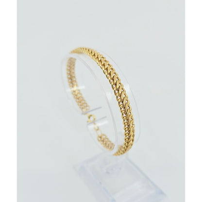 Fancy 18K Yellow Gold Custom Link Chain Bracelet