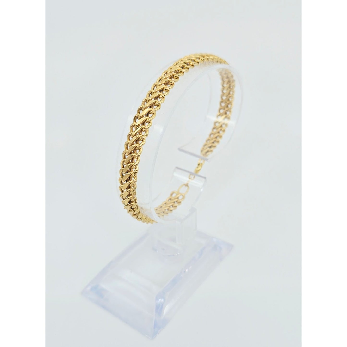 Fancy 18K Yellow Gold Custom Link Chain Bracelet