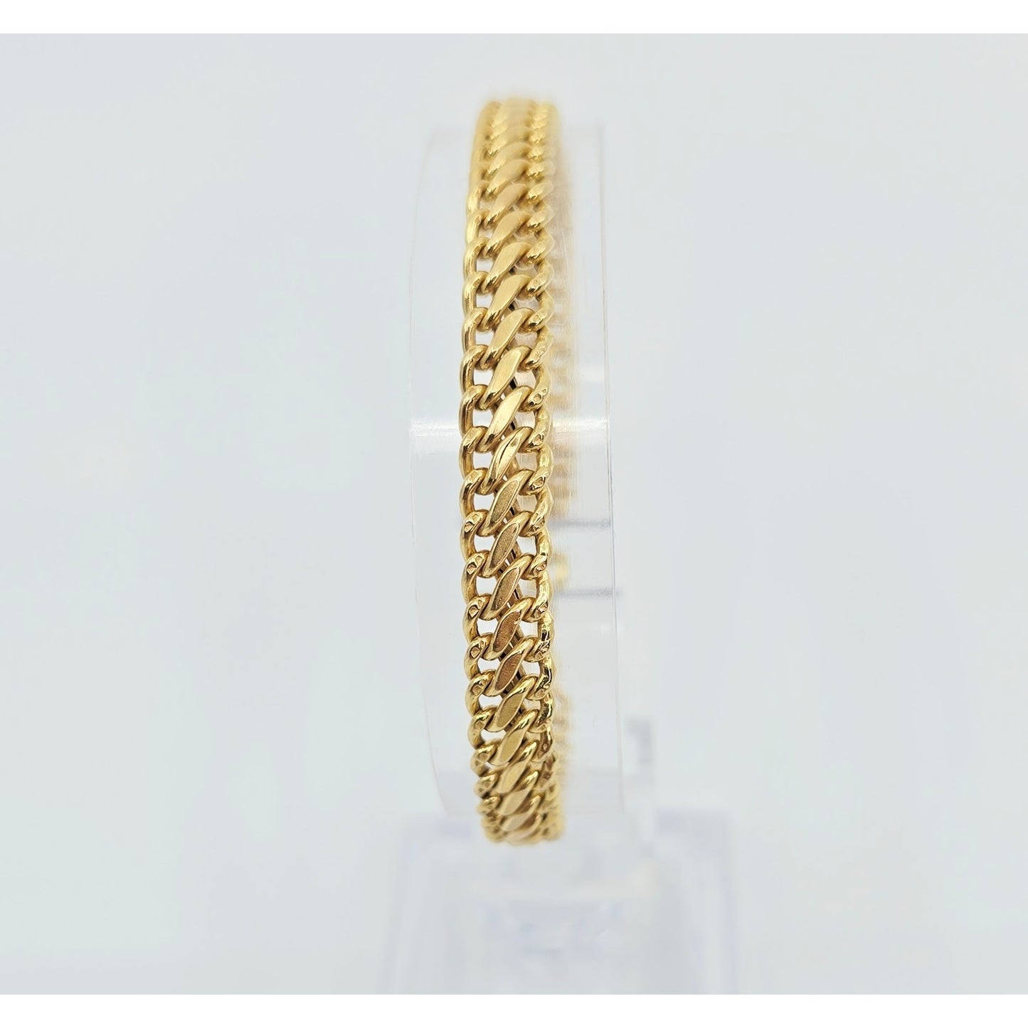 Fancy 18K Yellow Gold Custom Link Chain Bracelet