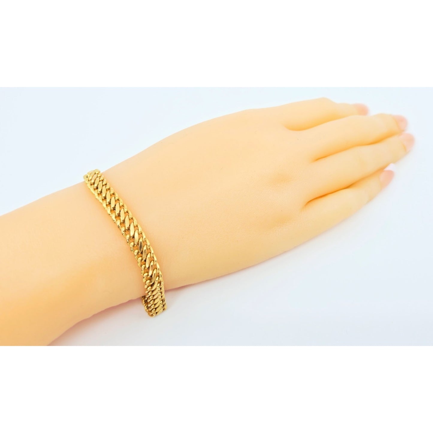 Fancy 18K Yellow Gold Custom Link Chain Bracelet