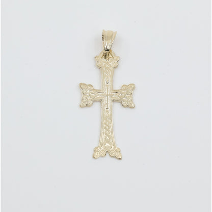 14K Yellow Gold Armenian Cross Pendant Charm