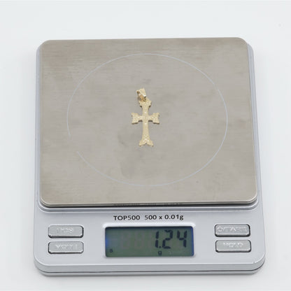 14K Yellow Gold Armenian Cross Pendant Charm