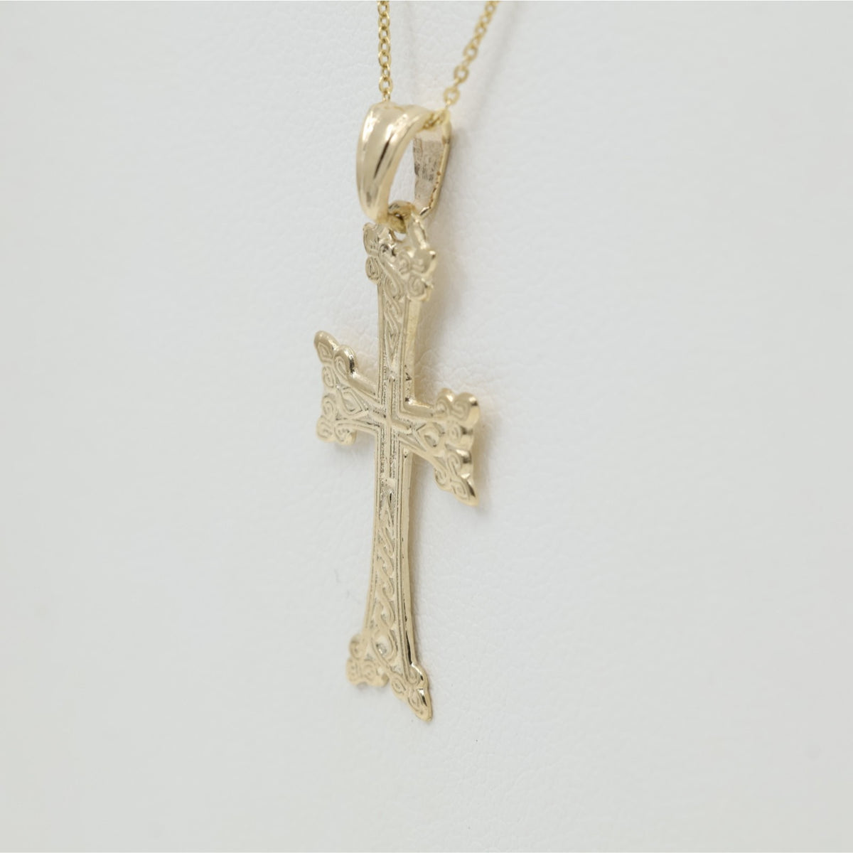 14K Yellow Gold Armenian Cross Pendant Charm