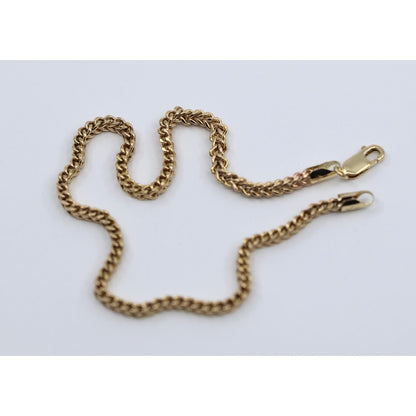 10K Yellow Gold Franco Link Anklet Bracelet