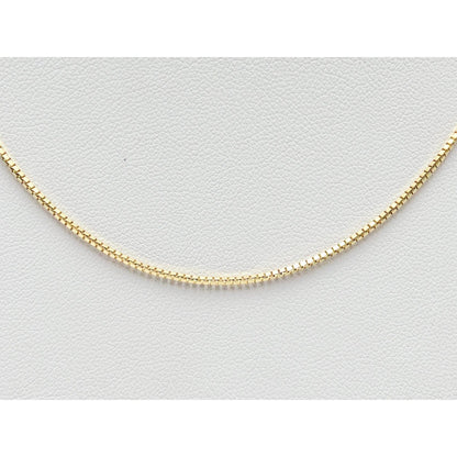 14K Yellow Gold Box Link Chain Necklace Italy