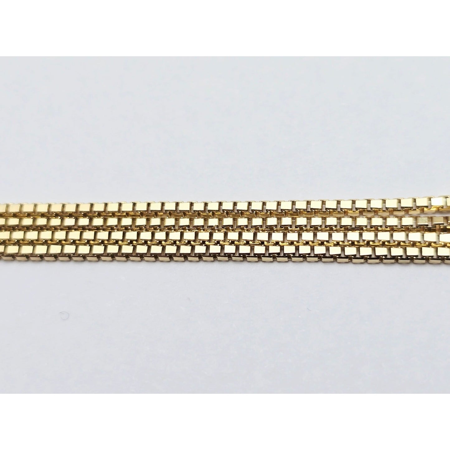 14K Yellow Gold Box Link Chain Necklace Italy