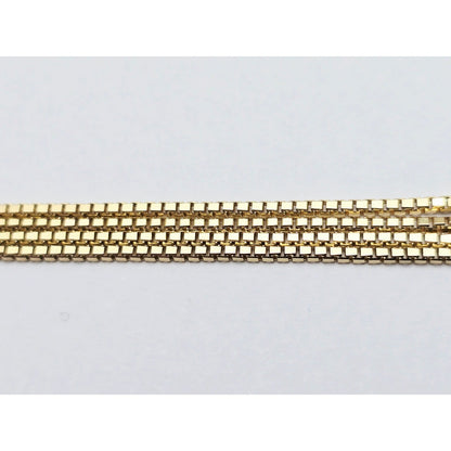 14K Yellow Gold Box Link Chain Necklace Italy